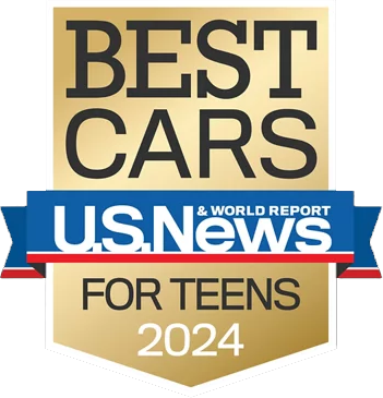 U.S. News & World Report Best Cars for Teens 2024 logo.