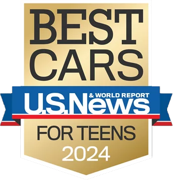 U.S. News & World Report Best Cars for Teens 2024 logo.