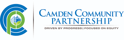 Camden Community Partnership logo. Driven by progress. Focused on equity.