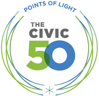 The Civic 50 logo. Points of light.