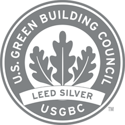 U.S. Green Building Council (USGBC) Leed Silver logo.